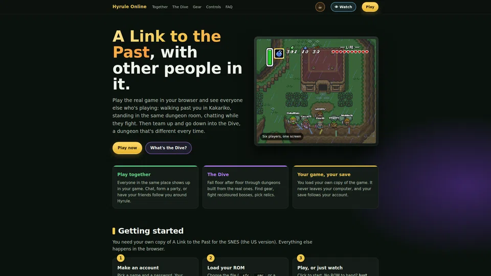 Homepage snapshot at launch