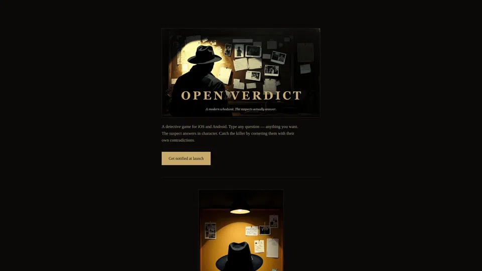 Homepage snapshot at launch