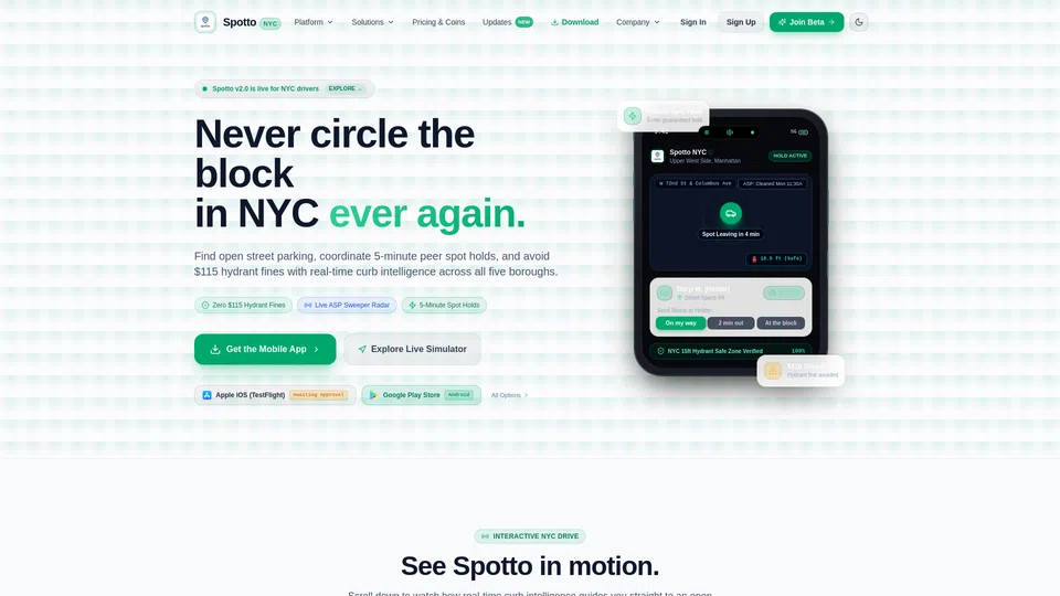 Homepage snapshot at launch