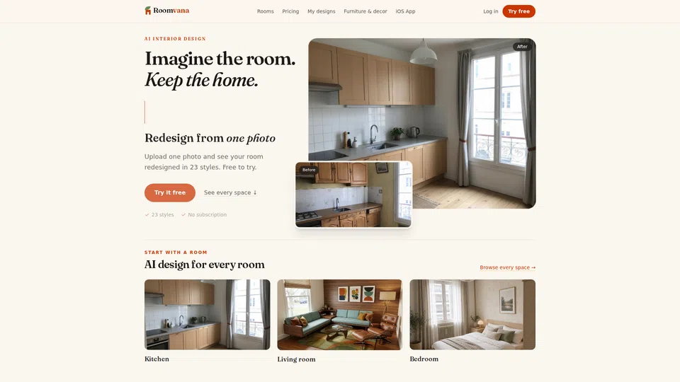 Homepage snapshot at launch