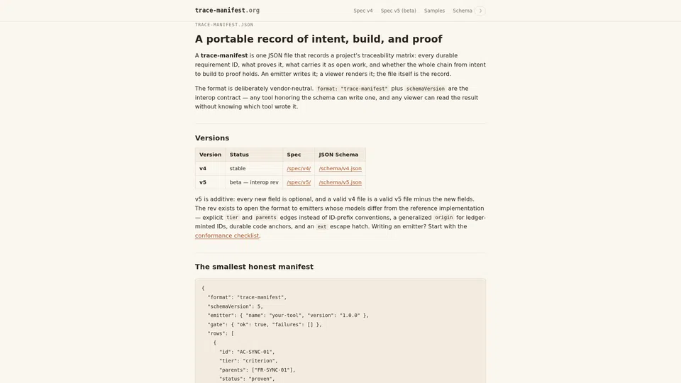 Homepage snapshot at launch
