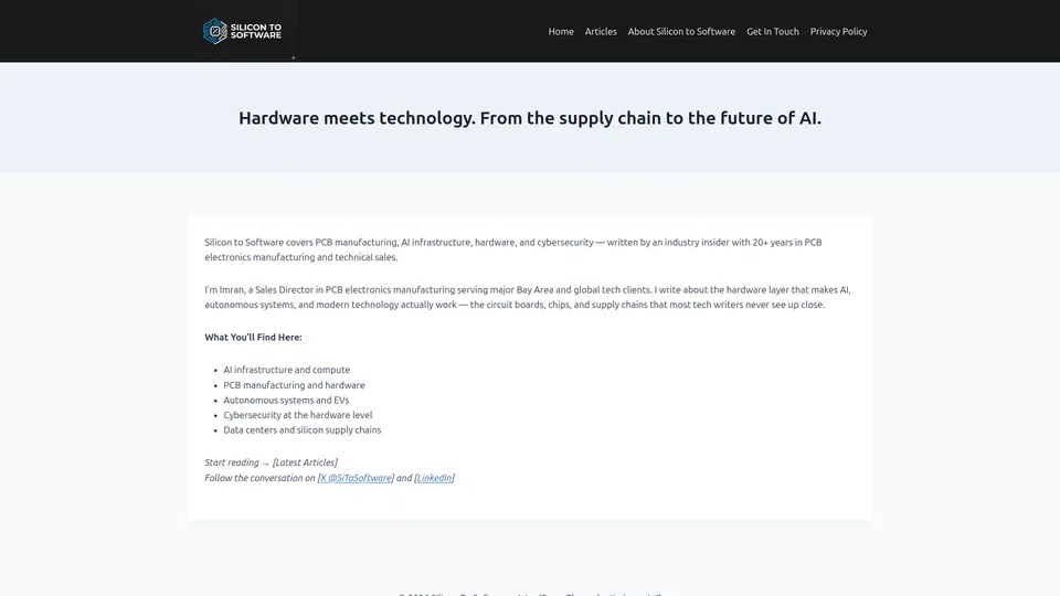 Homepage snapshot at launch