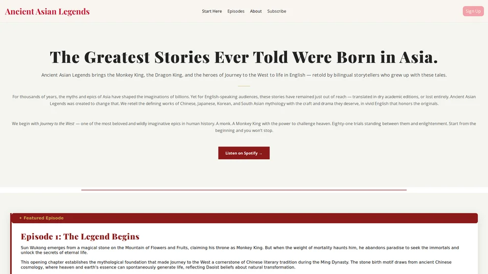 Homepage snapshot at launch