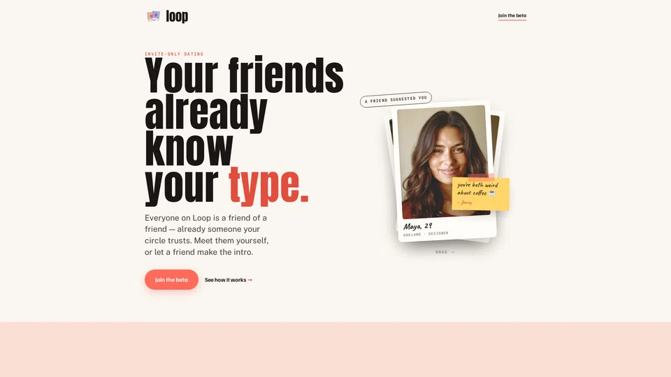 Homepage snapshot at launch