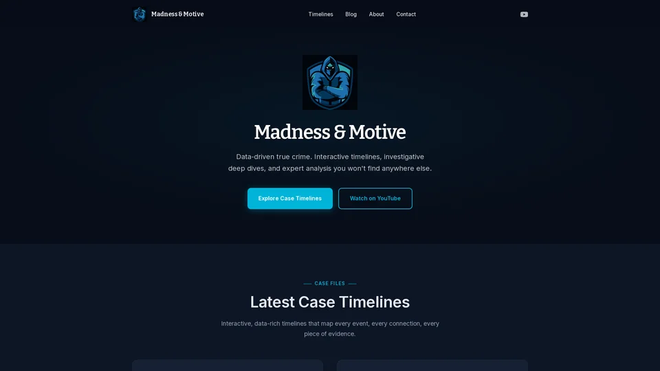 Homepage snapshot at launch