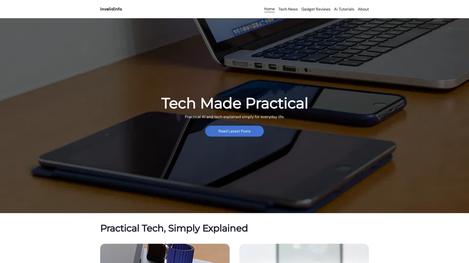 Homepage snapshot at launch