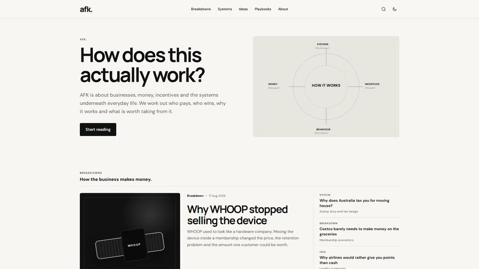 Homepage snapshot at launch