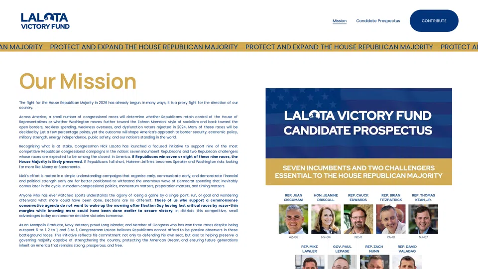Homepage snapshot at launch