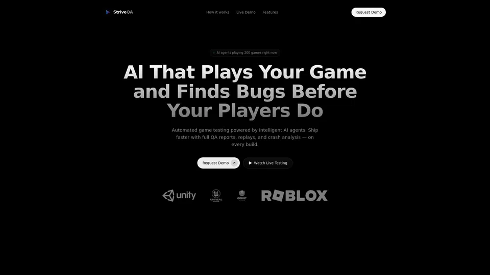 Homepage snapshot at launch