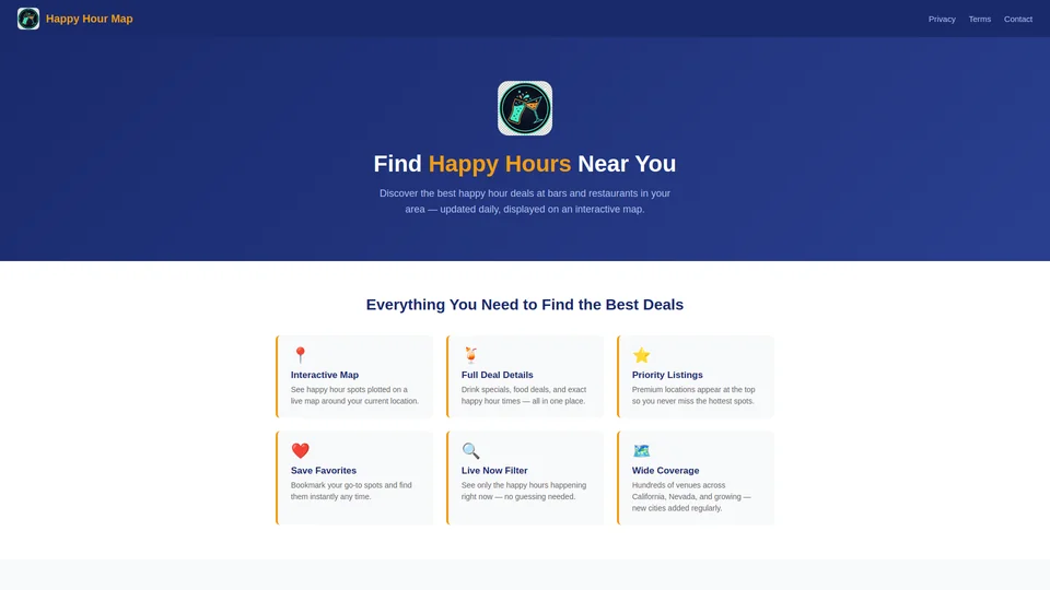 Homepage snapshot at launch