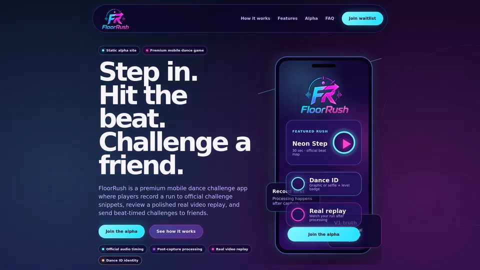 Homepage snapshot at launch