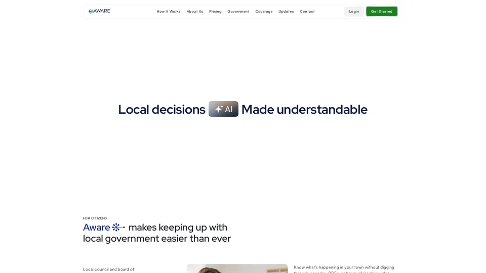 Homepage snapshot at launch