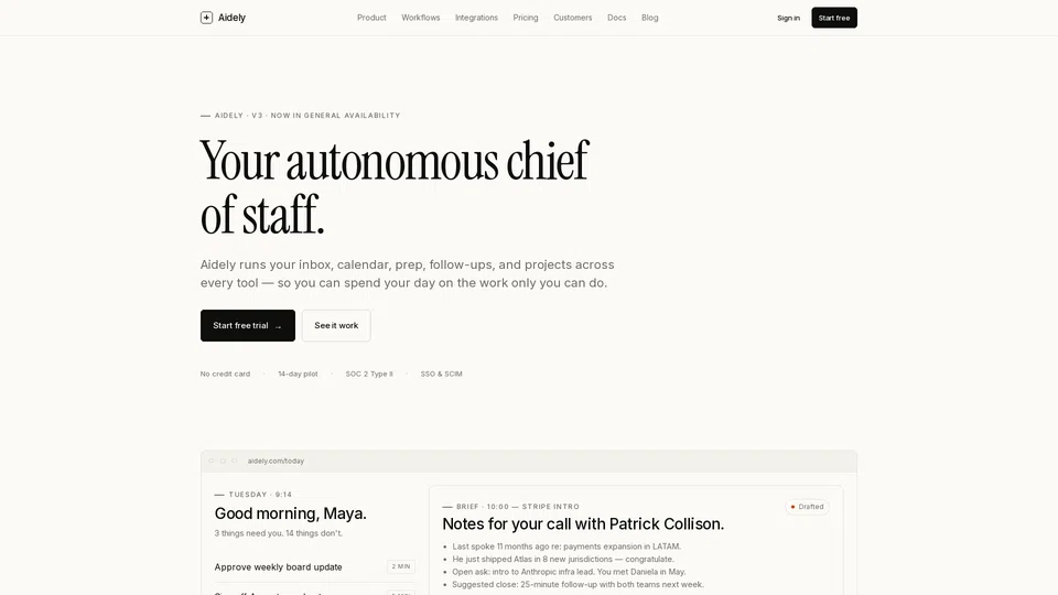 Homepage snapshot at launch