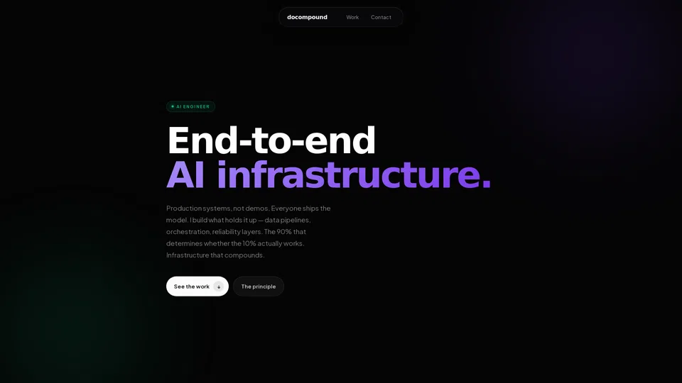 Homepage snapshot at launch