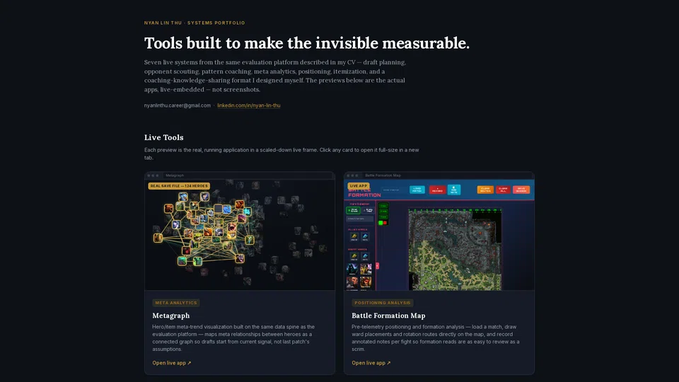 Homepage snapshot at launch