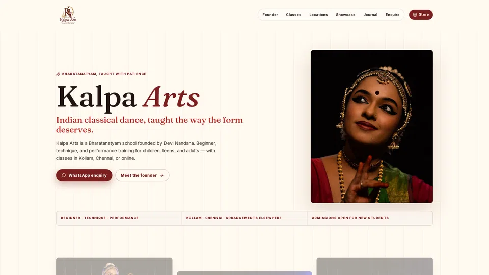 Homepage snapshot at launch