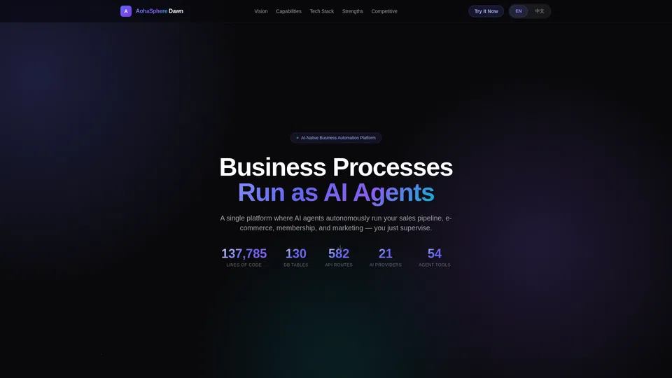 Homepage snapshot at launch