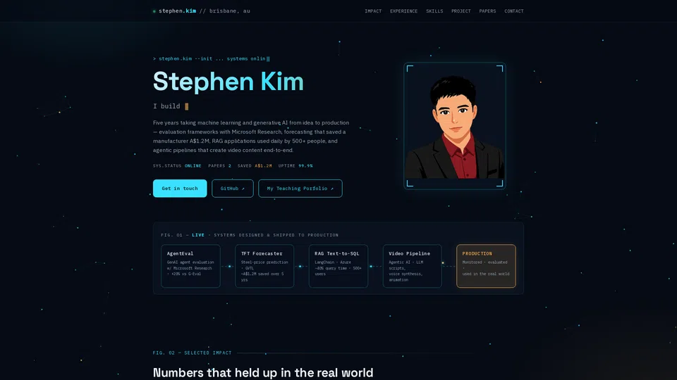 Homepage snapshot at launch
