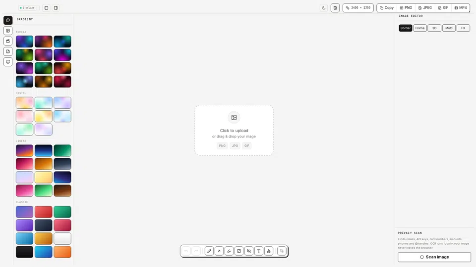 Homepage snapshot at launch