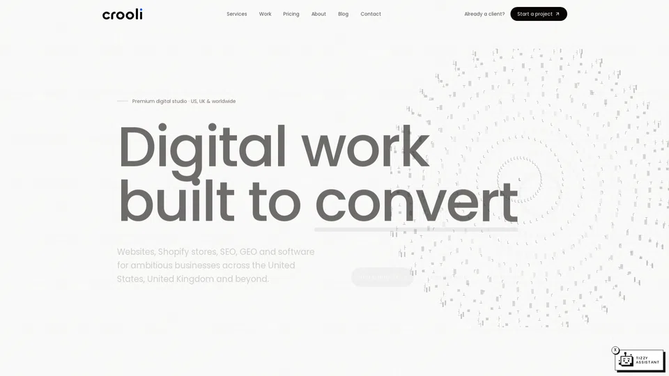 Homepage snapshot at launch
