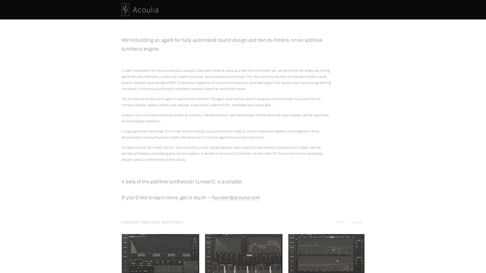Homepage snapshot at launch