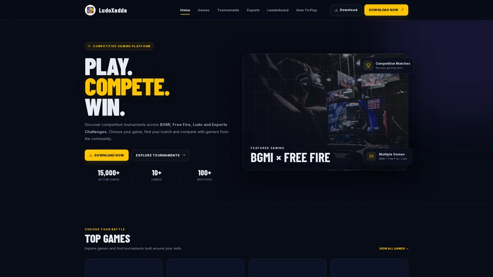 Homepage snapshot at launch