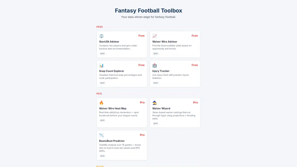 Homepage snapshot at launch