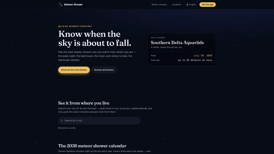 Homepage snapshot at launch
