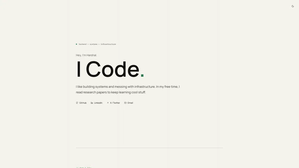 Homepage snapshot at launch