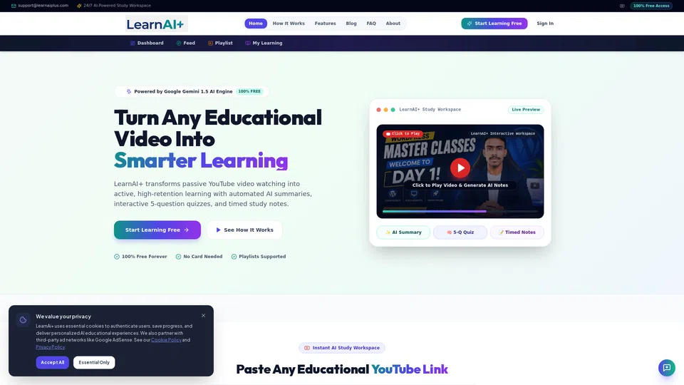Homepage snapshot at launch