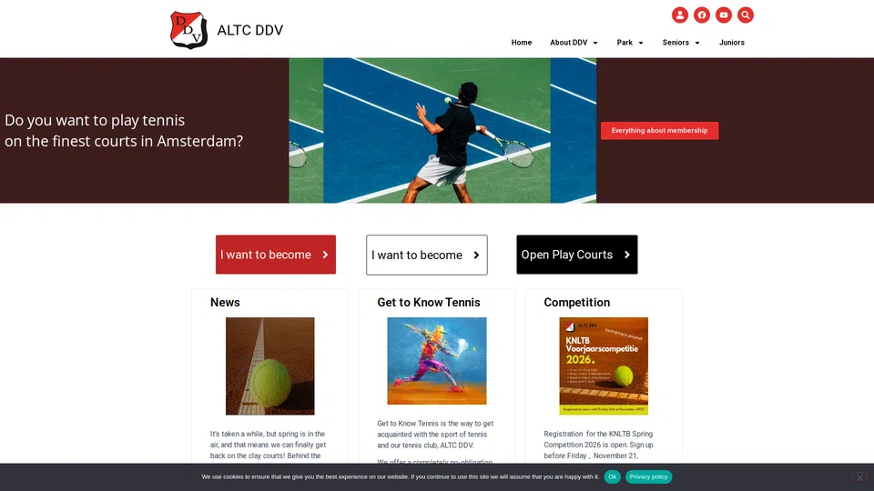 Homepage snapshot at launch