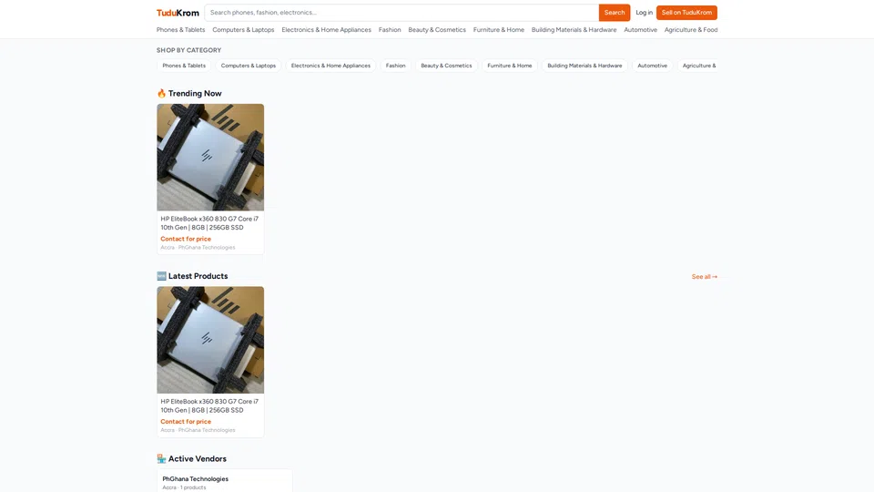 Homepage snapshot at launch