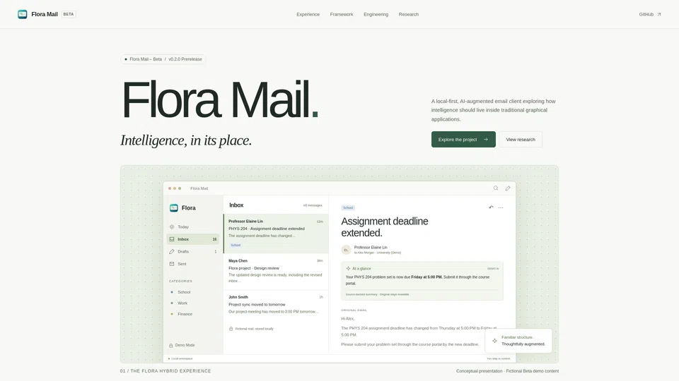 Homepage snapshot at launch