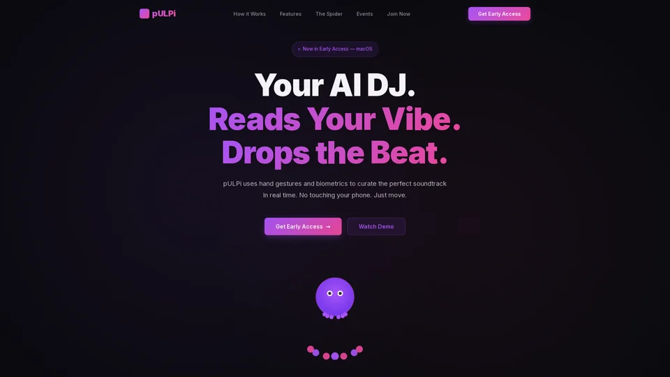 Homepage snapshot at launch