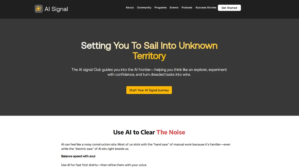 Homepage snapshot at launch
