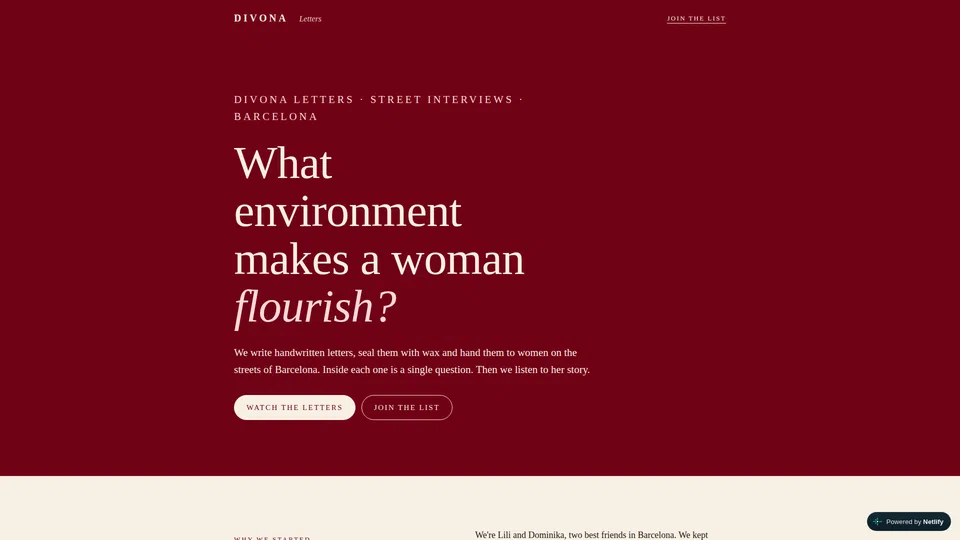 Homepage snapshot at launch