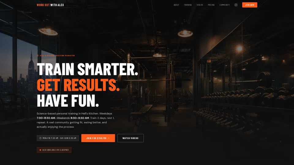 Homepage snapshot at launch