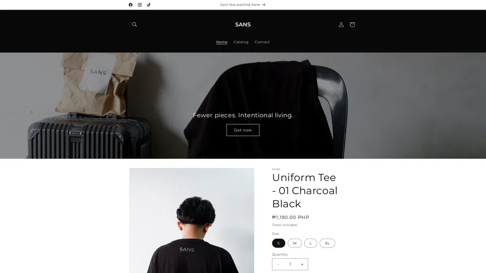 Homepage snapshot at launch