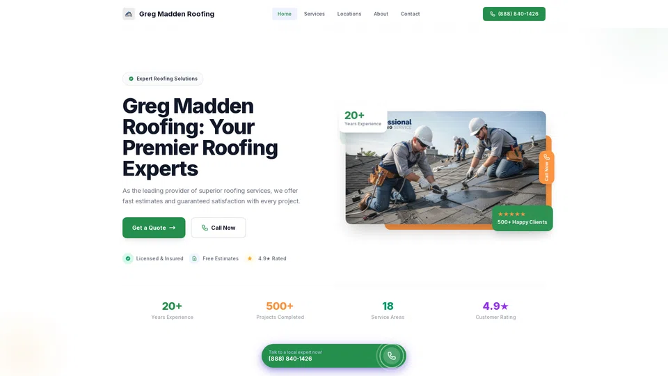 Homepage snapshot at launch