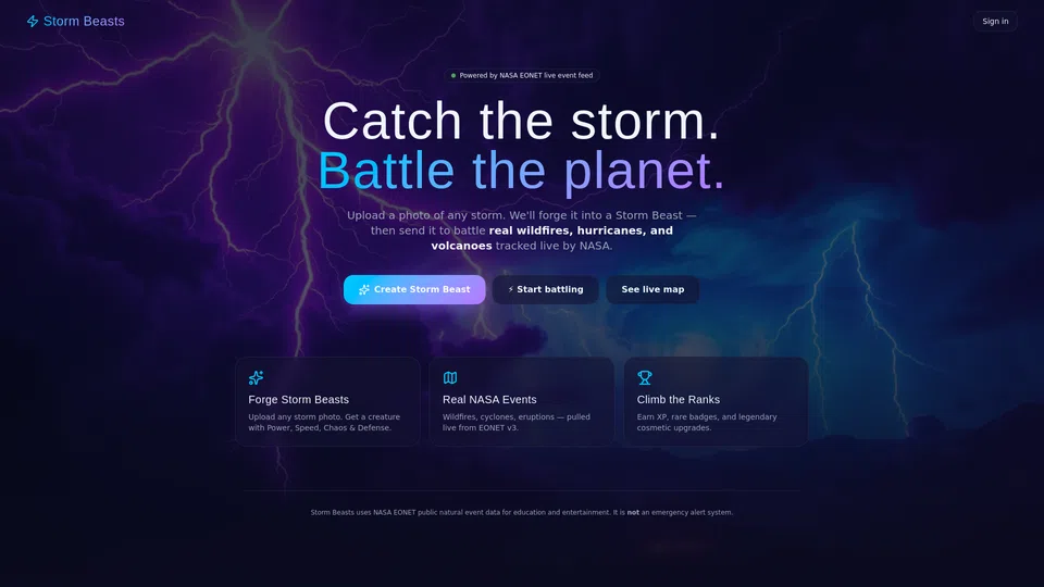 Homepage snapshot at launch