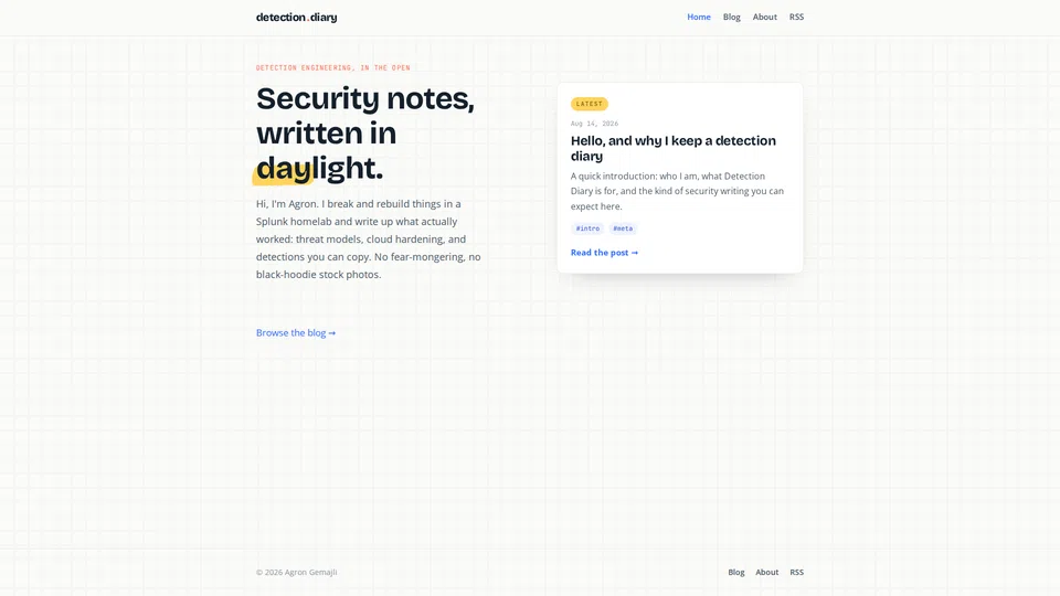 Homepage snapshot at launch