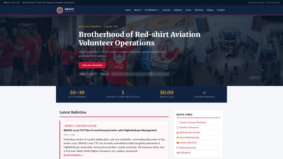 Homepage snapshot at launch