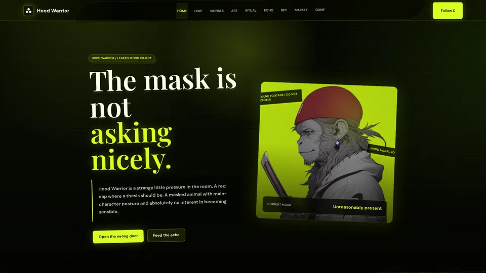 Homepage snapshot at launch