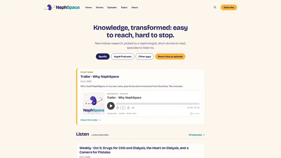 Homepage snapshot at launch