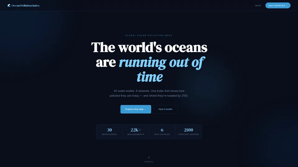 Homepage snapshot at launch