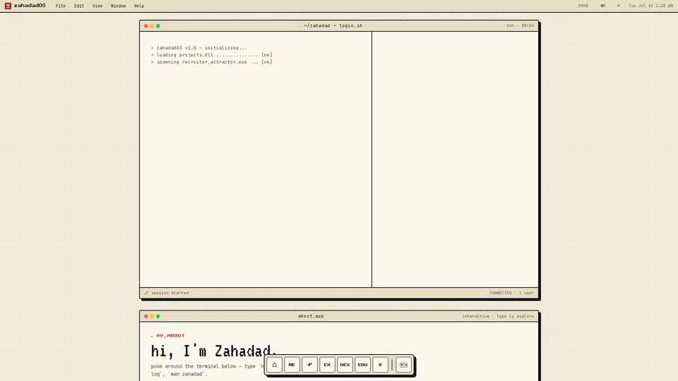 Homepage snapshot at launch