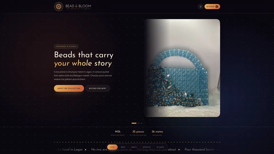 Homepage snapshot at launch