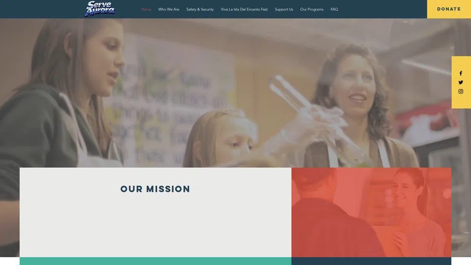 Homepage snapshot at launch