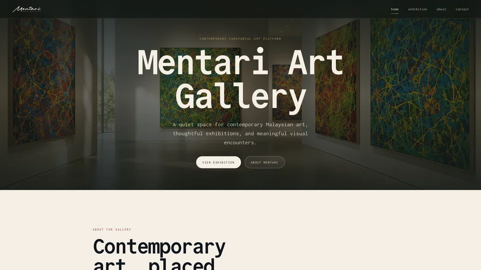 Homepage snapshot at launch