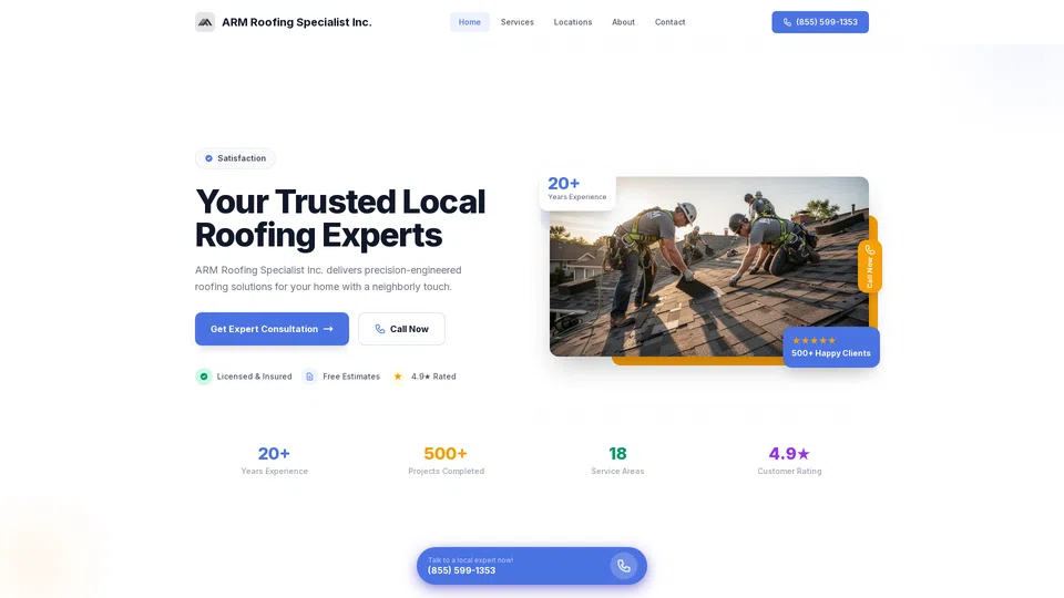 Homepage snapshot at launch